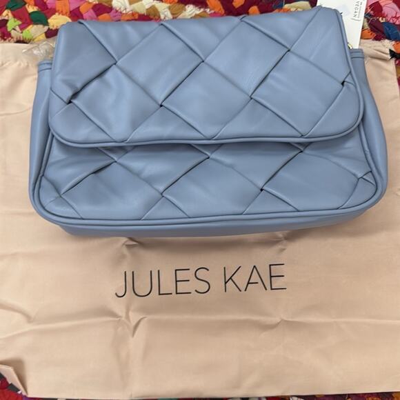 NWT Jules Kae Charlie Periwinkle Quilted Vegan Leather Chain Strap Shoulder Bag - Picture 3 of 8